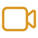 Icon of a vintage film camera in gold color