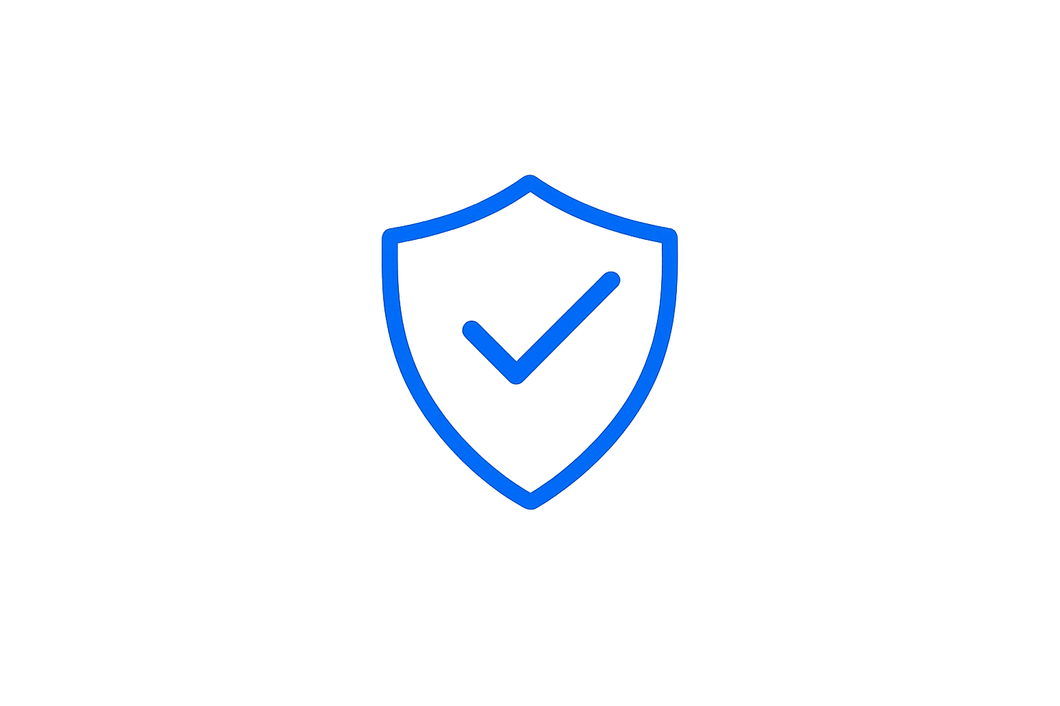A blue shield icon with a checkmark inside, symbolizing security or protection.