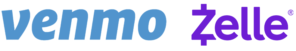 The logo of Venmo Zelle, showing the words 'venmo' in blue and 'zelle' in purple.
