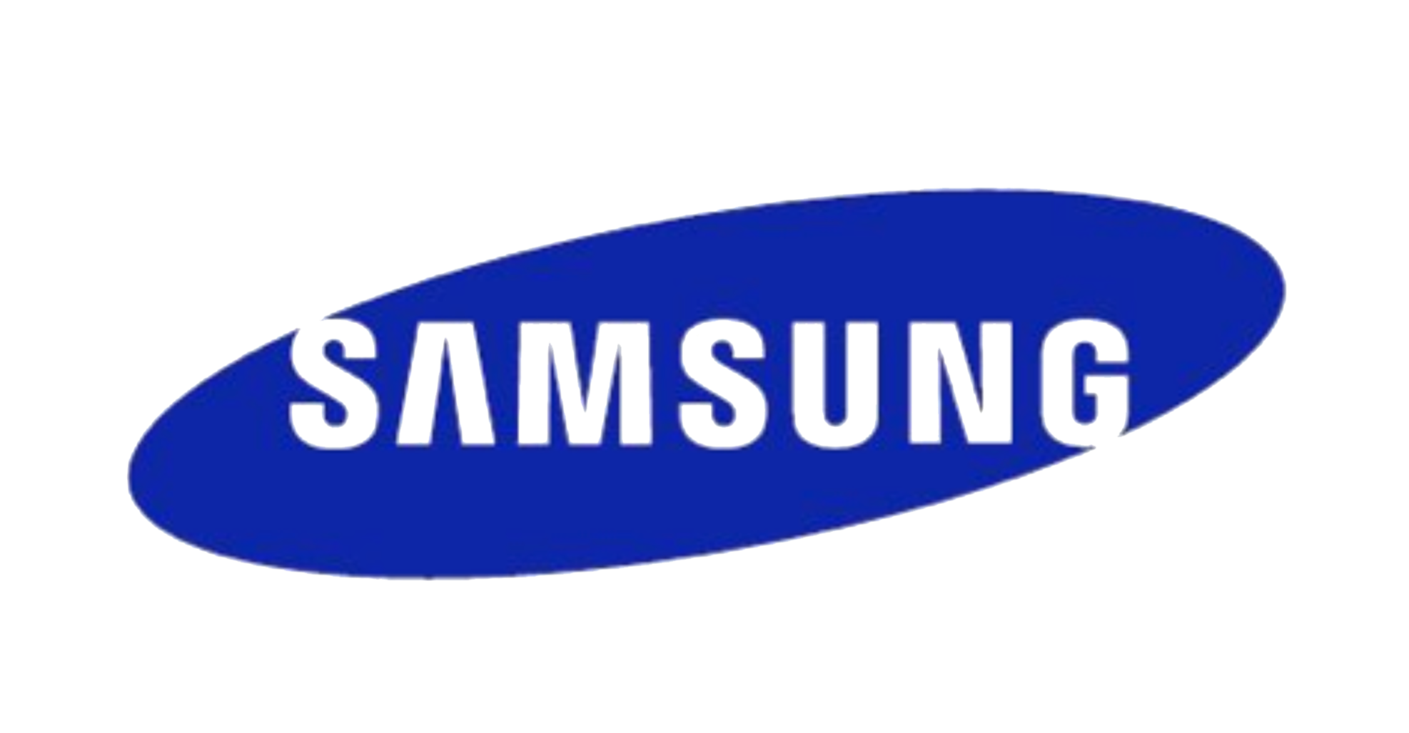 Samsung logo, blue oval with white wordmark