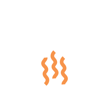 Icon of a dryer with heat wave symbols