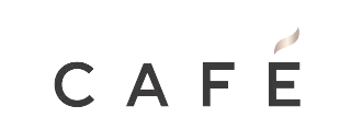 afé logo, dark wordmark with gold flame accent, on white background