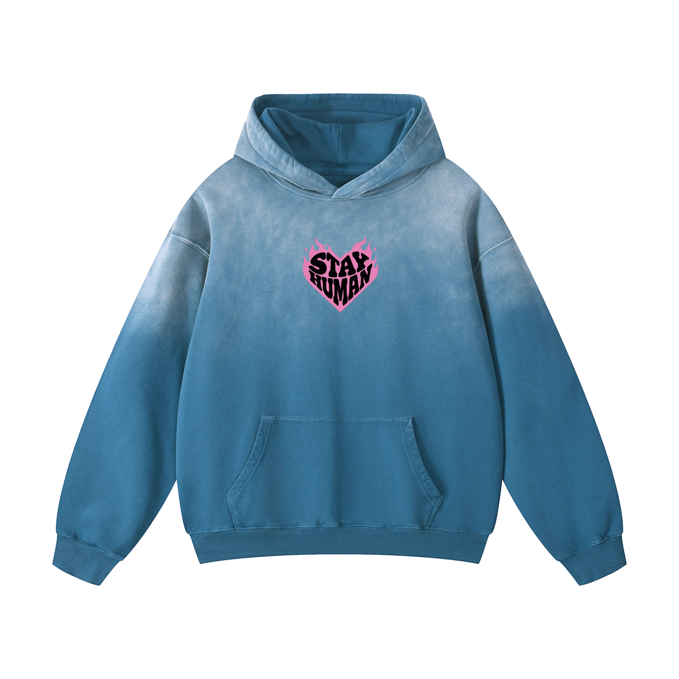 Stay Human Flaming Heart Hoodie