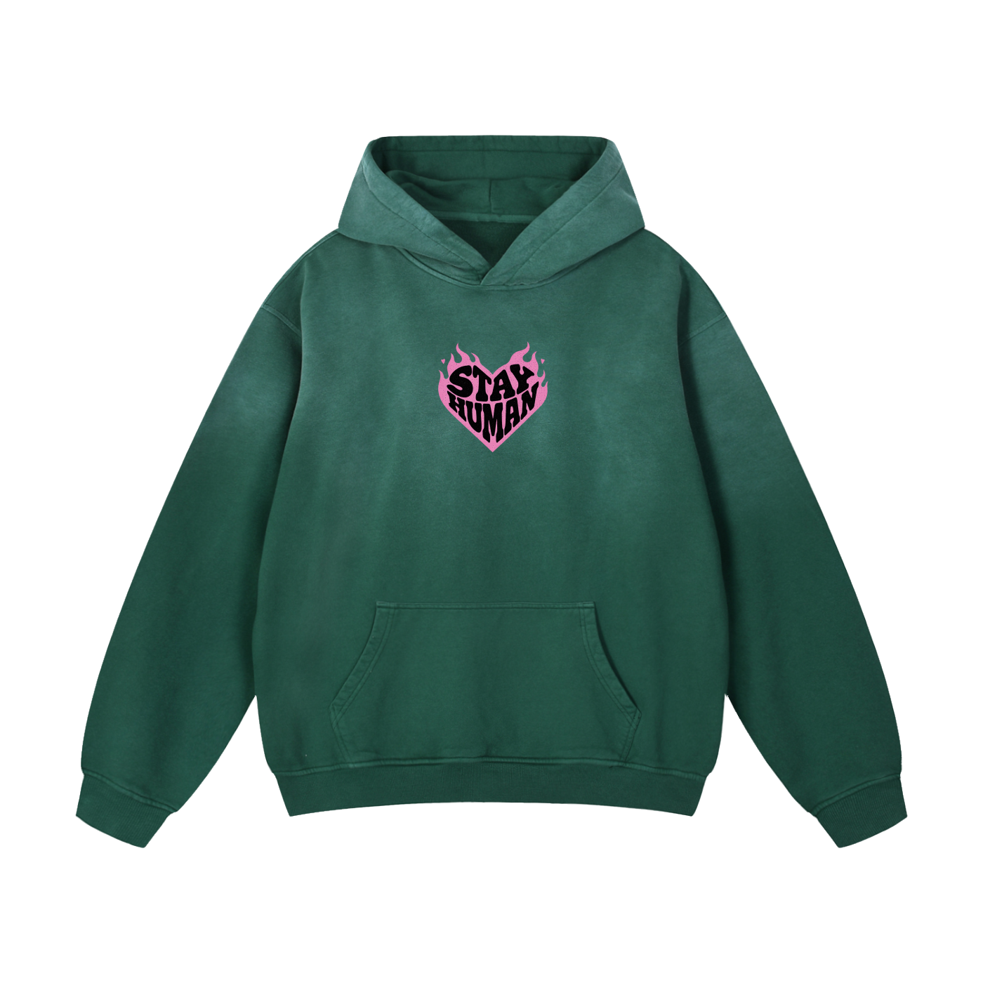 Stay Human Flaming Heart Hoodie
