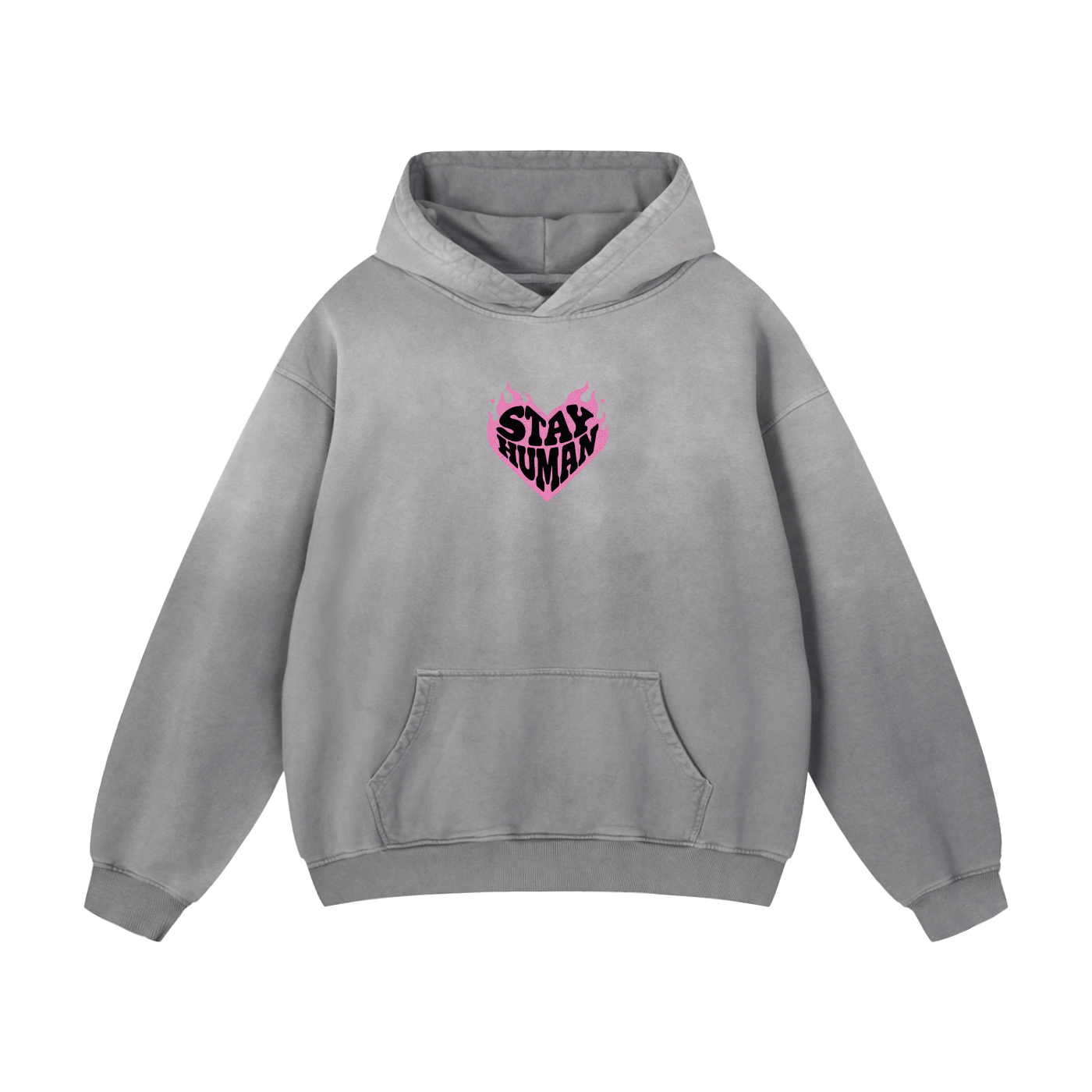 Stay Human Flaming Heart Hoodie