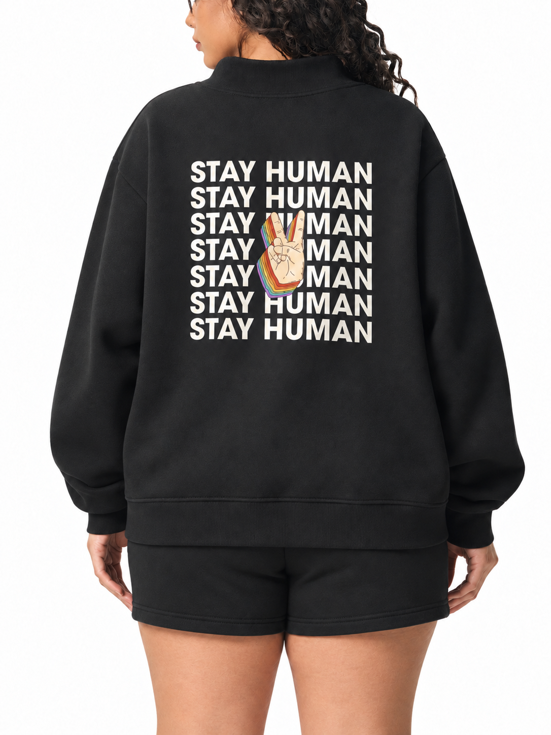 Essential Fleece Mock-Neck Crew Sweatshirt