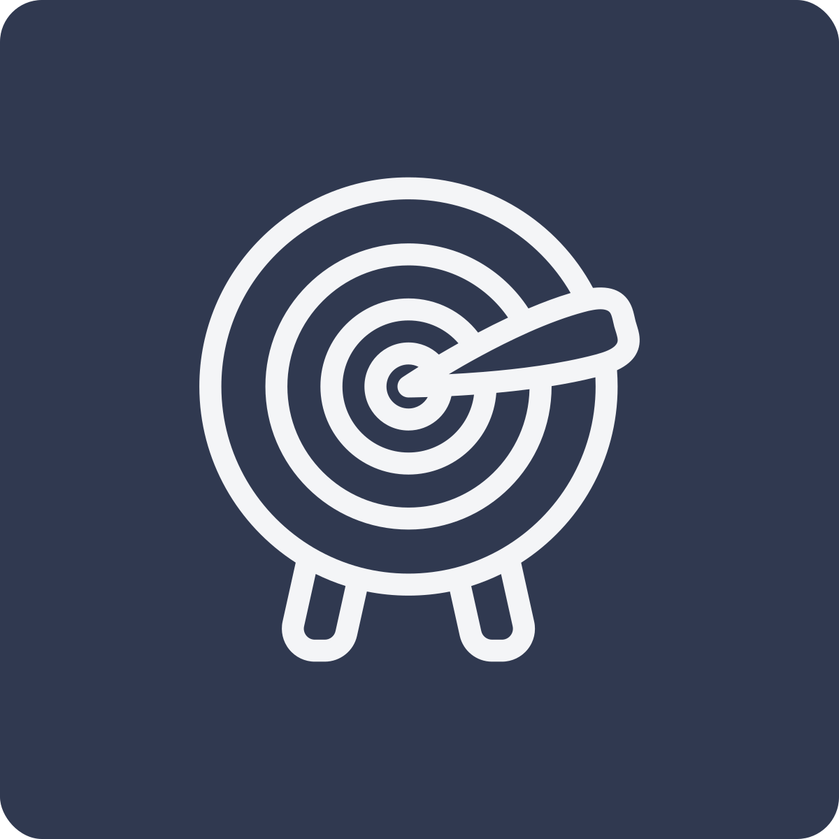 Icon of a dartboard with a dart hitting the bullseye