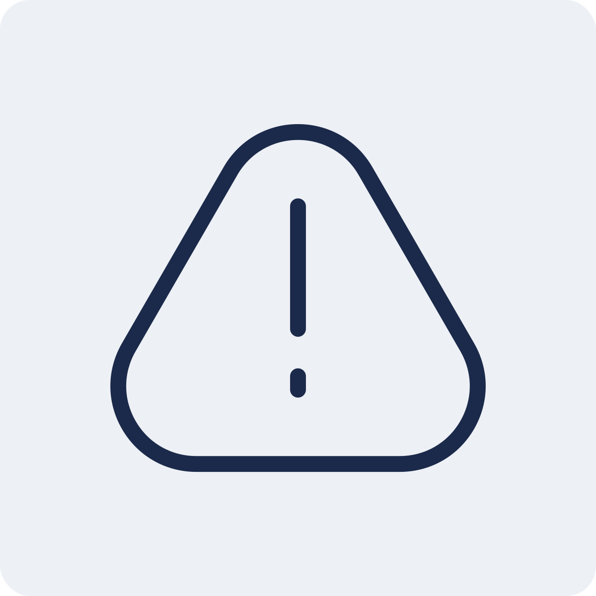 Warning icon with exclamation mark inside a triangle