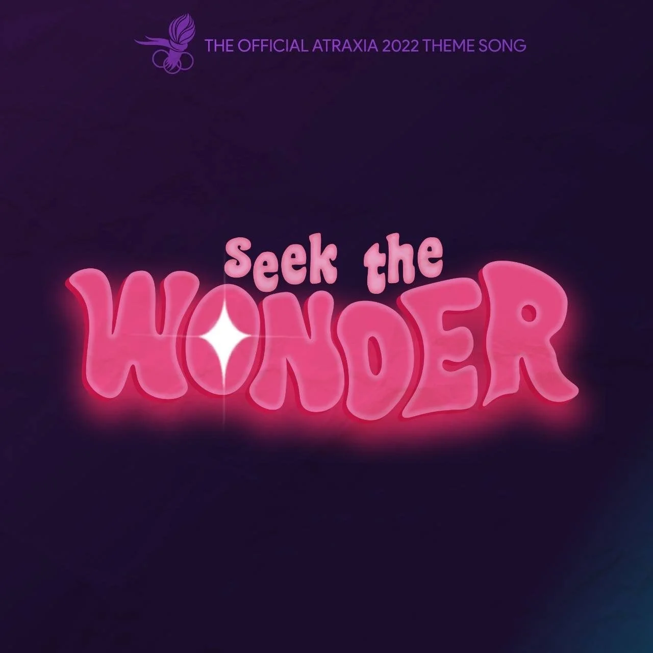 A dark background with pink, stylized text that says 'Seek the Hunder' and a glowing star in the word 'Hunder'.