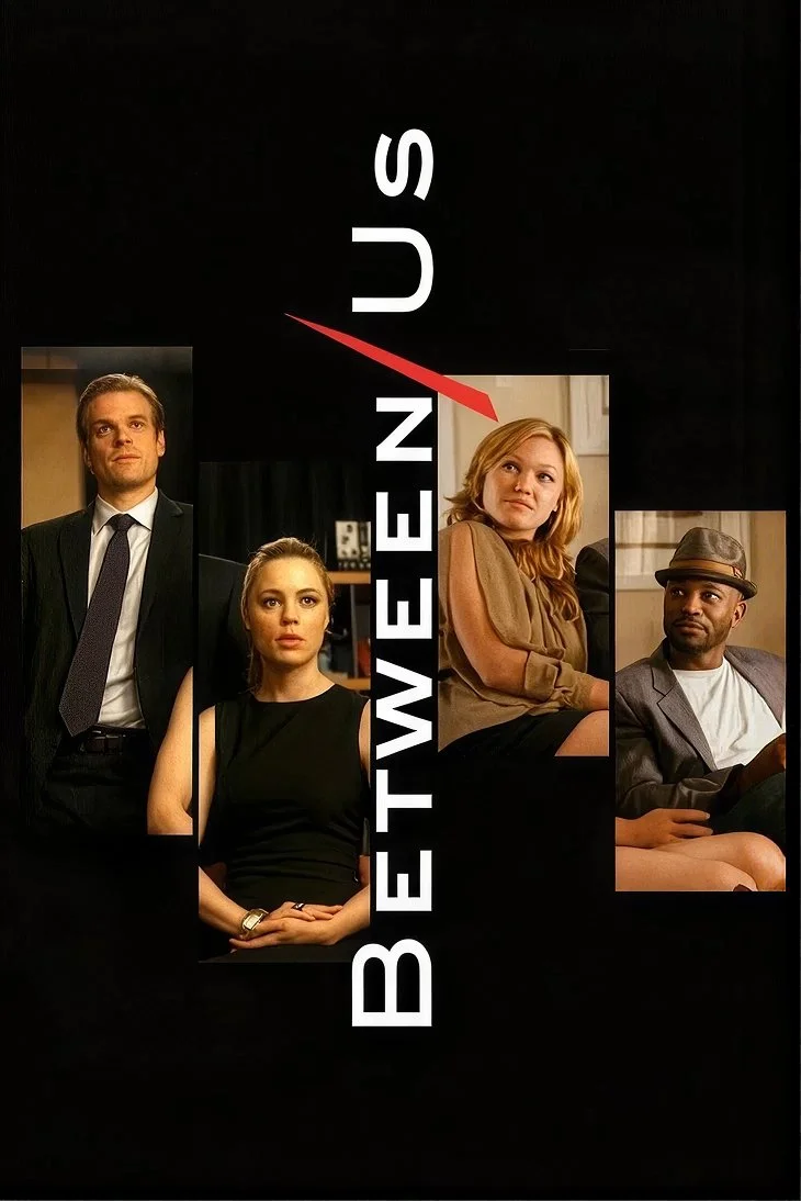 A promotional poster for the TV series 'Better Things' showing four actors sitting or standing in a line with the title "Better Things" written vertically in the middle.