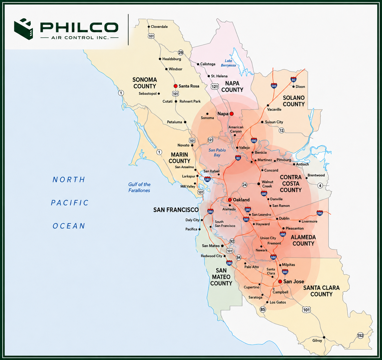 Philco Air Control Bay Area service map