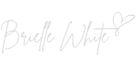 Signature-style text that reads 'Brielle White' with a small heart next to it.