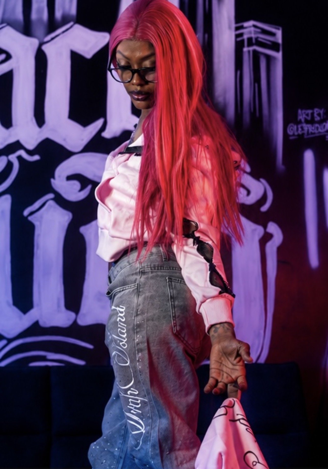 “BK” Pink Open Sleeved Bow Zip-Up