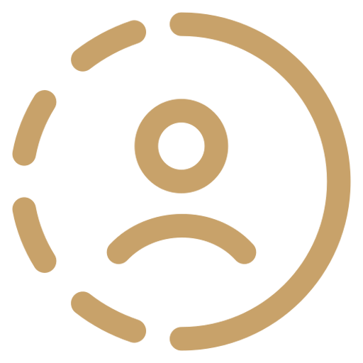 Sad face emoji with dashed lines and a black background.