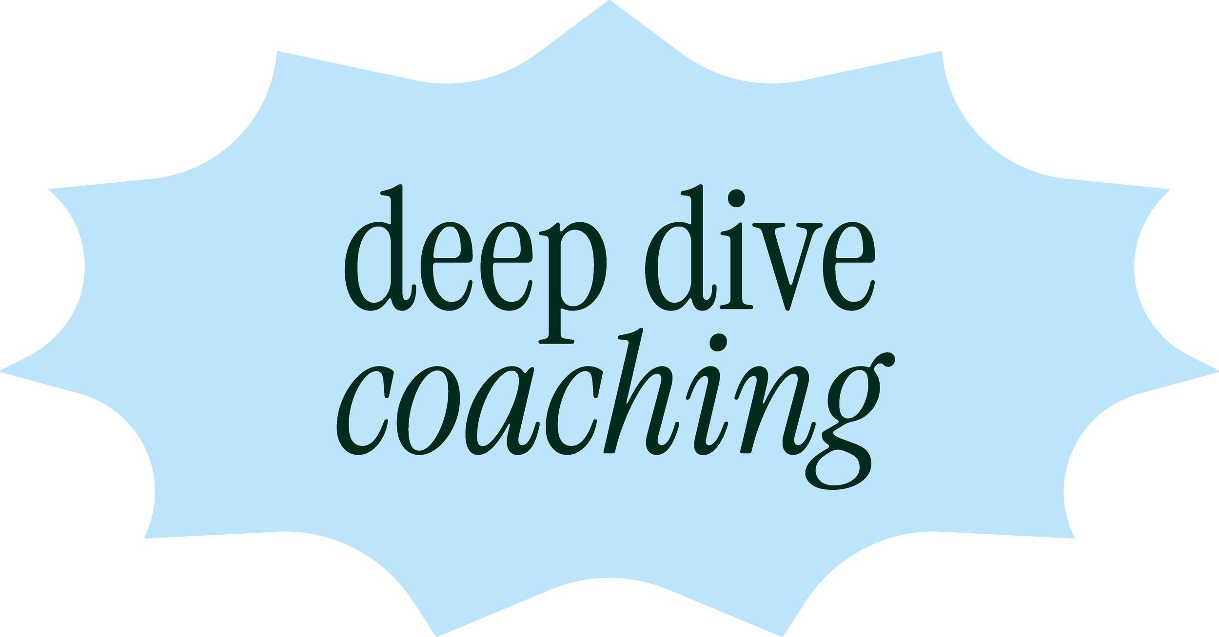 Tekst op een lichtblauwe achtergrond dat zegt 'deep dive coaching'.