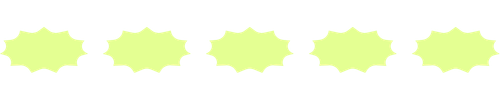 Een rij van zes groene stervormige badges