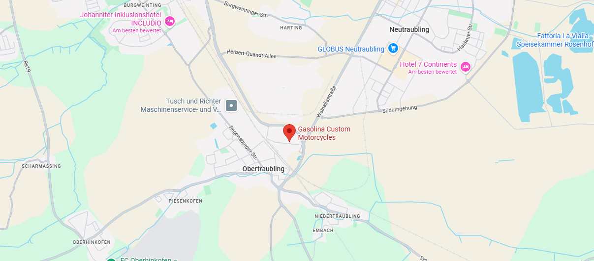 Gasolina Custom Motorcycles GmbH Regensburg Anfahrt