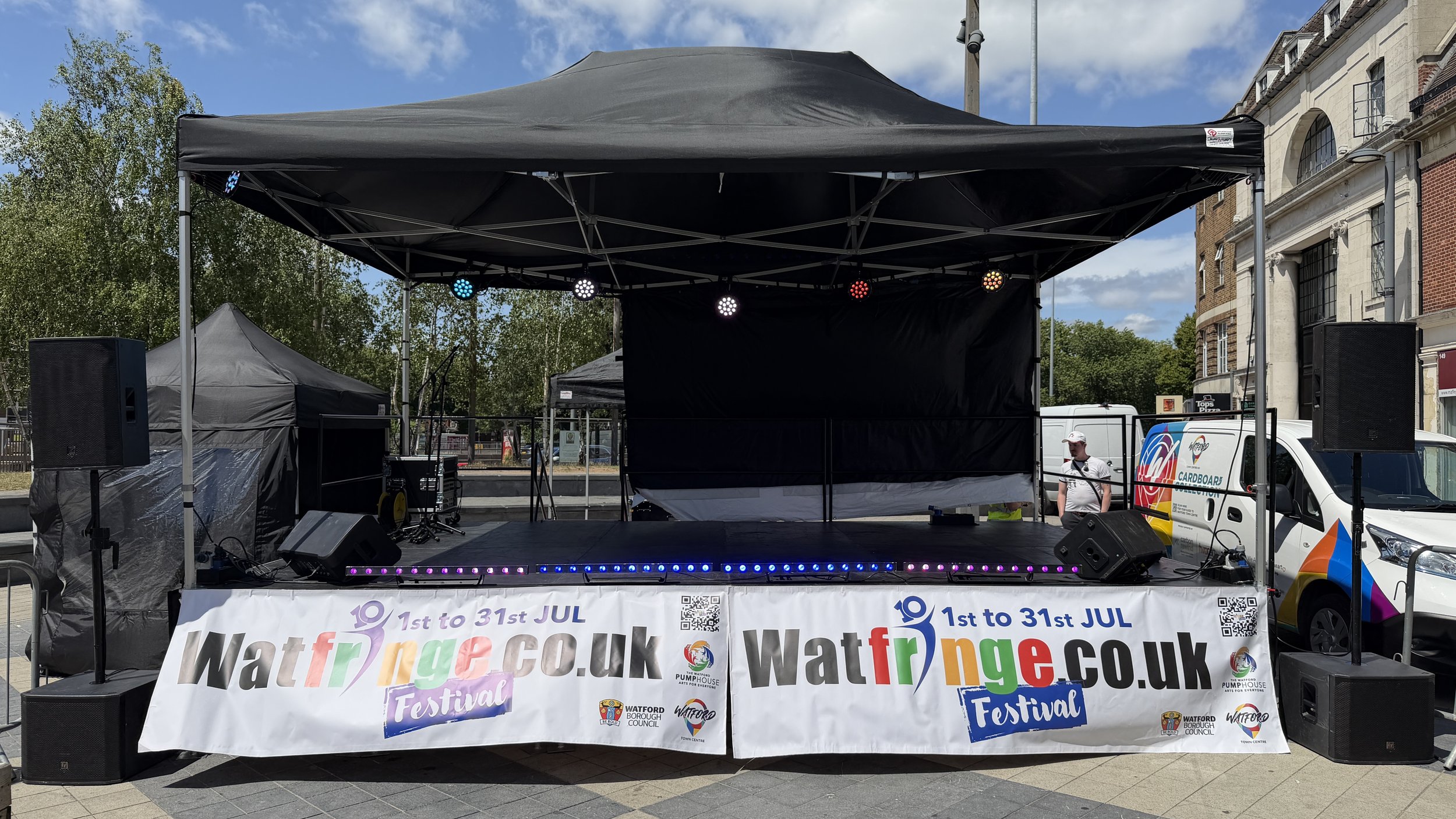 6m x 4m Stage with Gazebo in Watford Town Centre