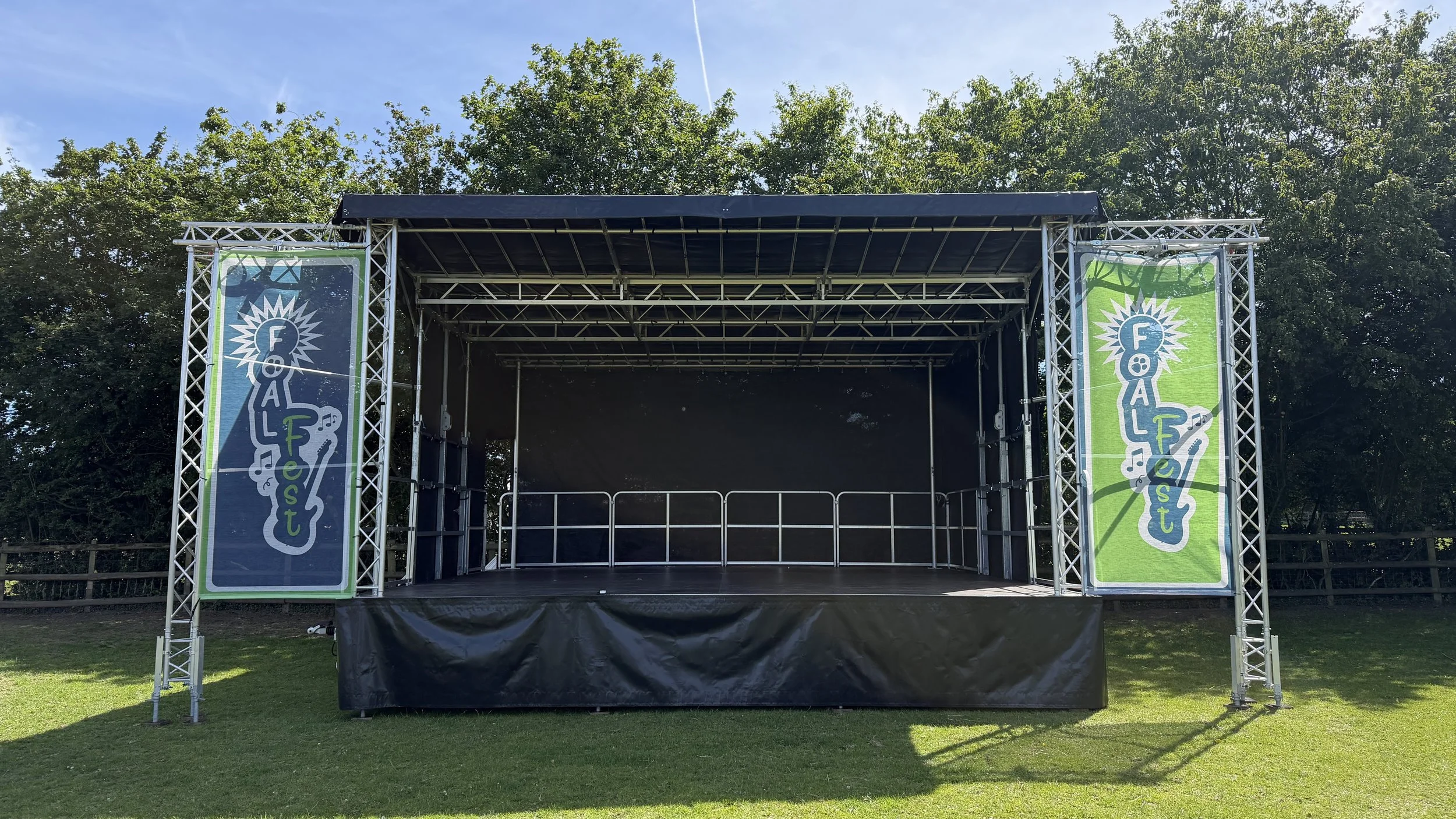 7m x 6m Trailer Stage set up for an event