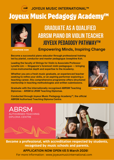 ABRSM Authorised Diploma Teaching Centre (Singapore)​— appointed 17 Nov 2025.”