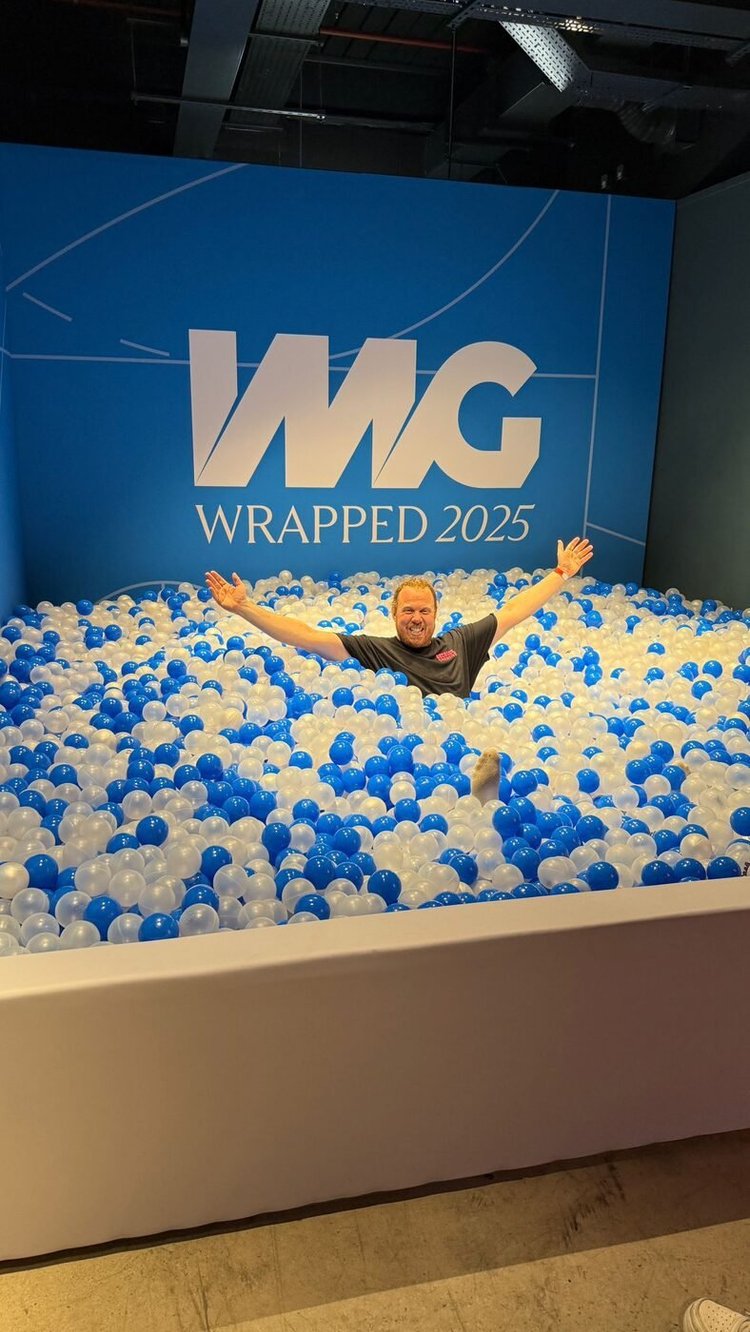 Guest celebrating in the IMG ball pit