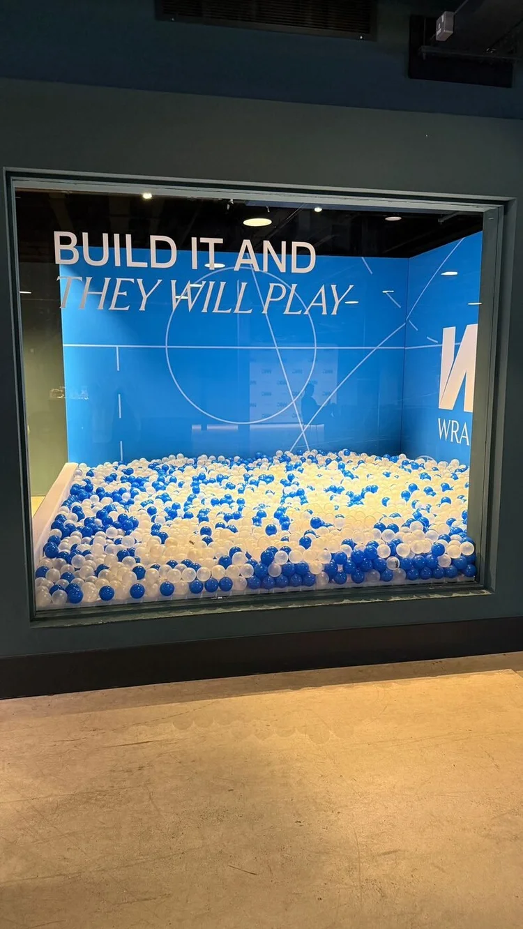 Build it and they will play - the IMG pit seen through the venue window