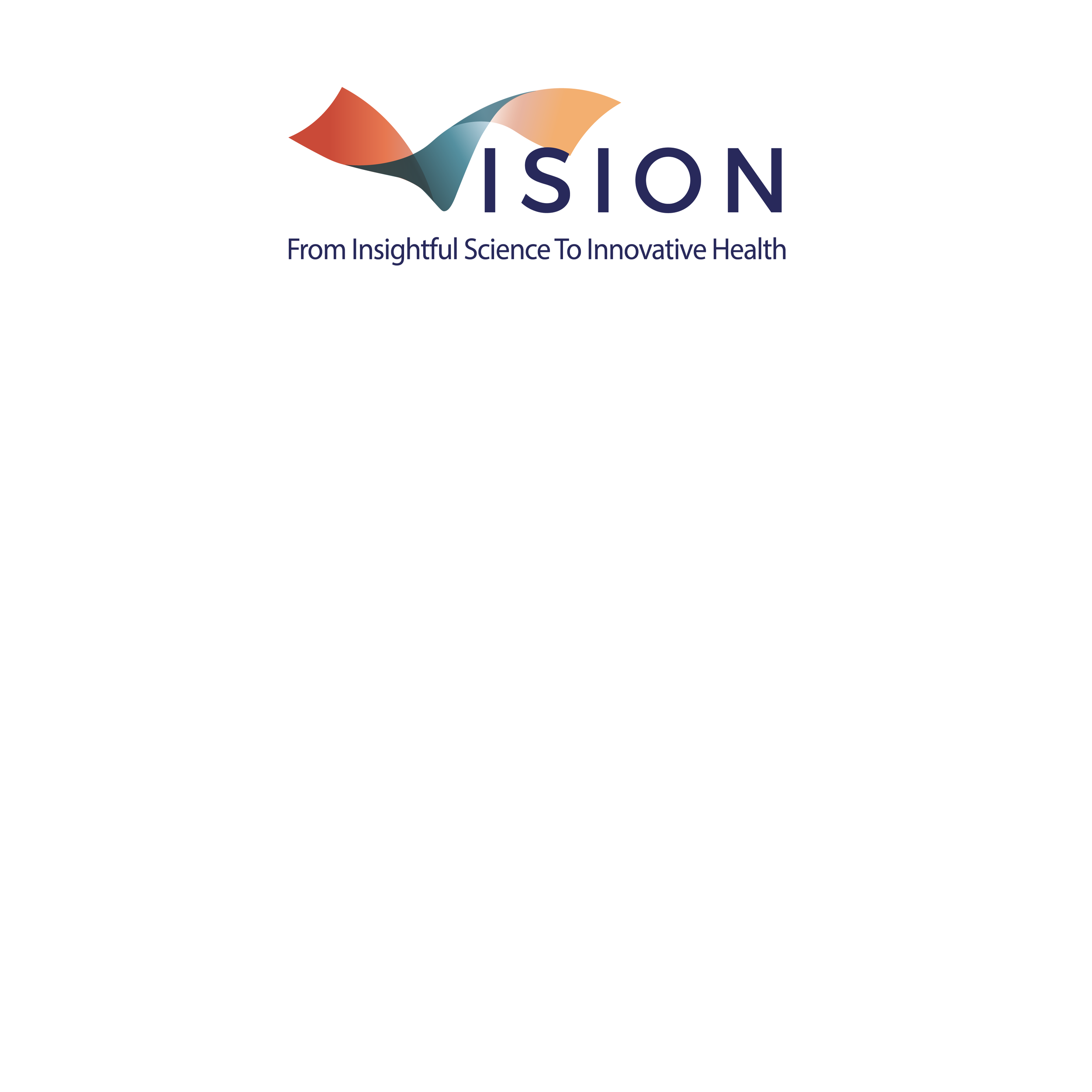 Logo de VISION avec une phrase en dessous : "From Insightful Science To Innovative Health".