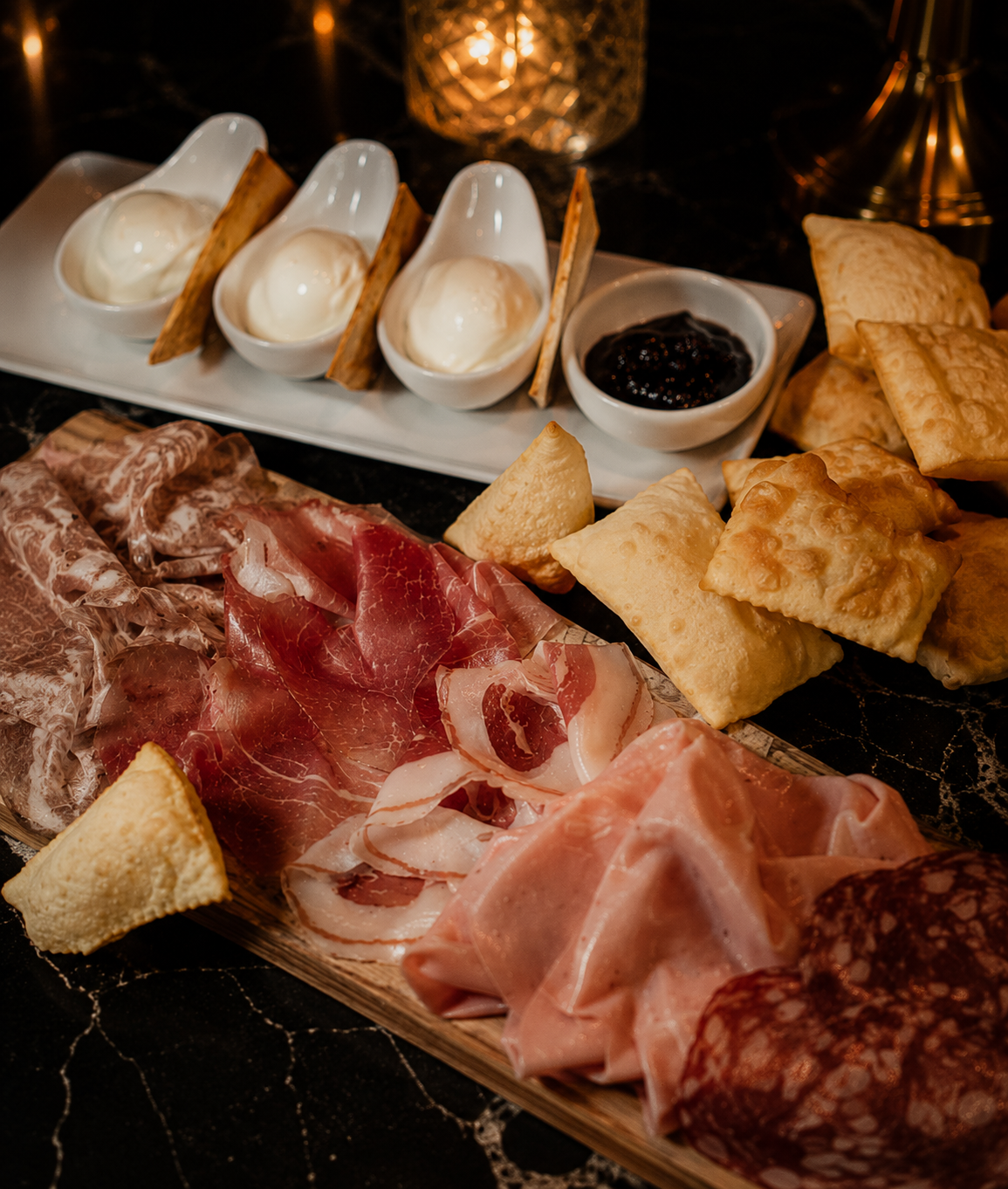 Traditional Italian charcuterie board at Fadiga Ristorante Bolognese