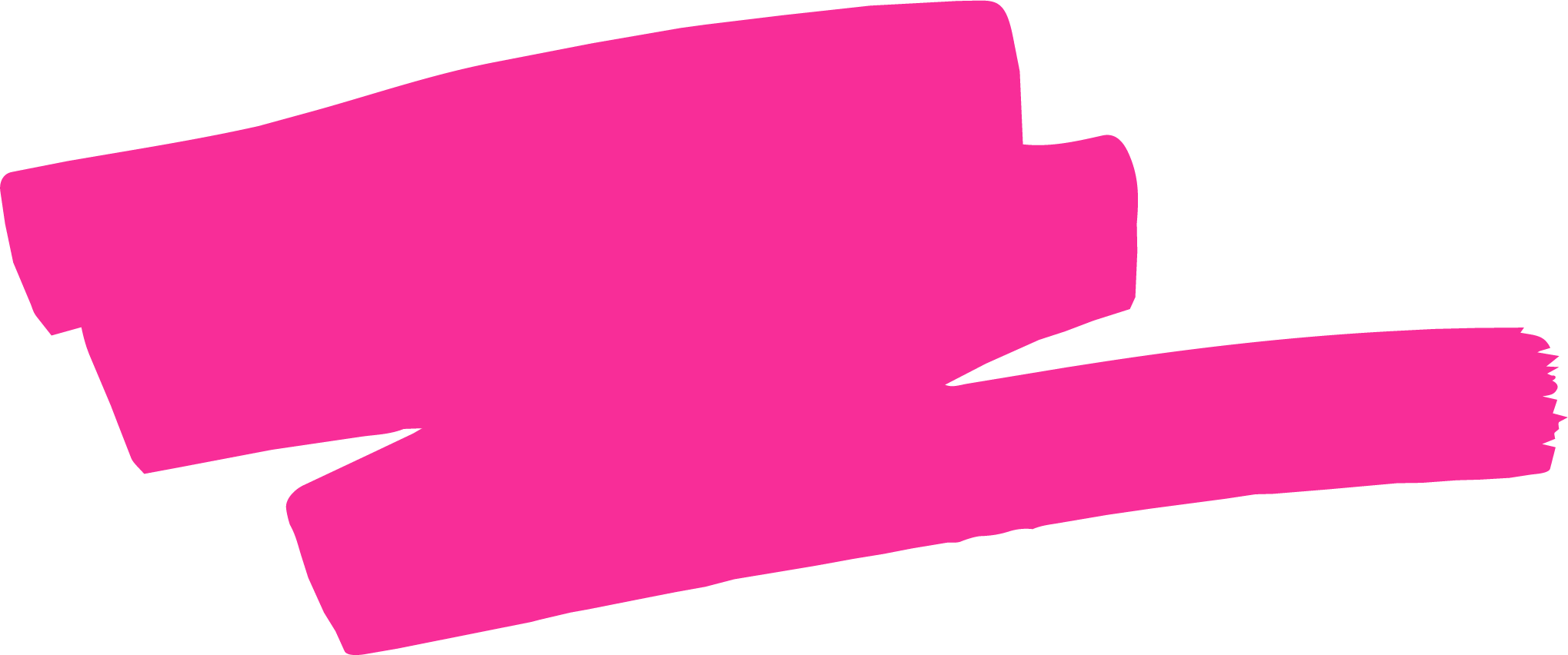 Pink graphic with stylized text overlapping on a white background