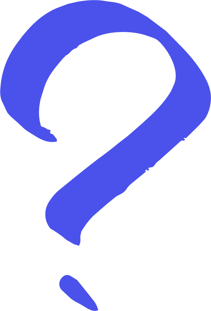 A large blue question mark on a black background.