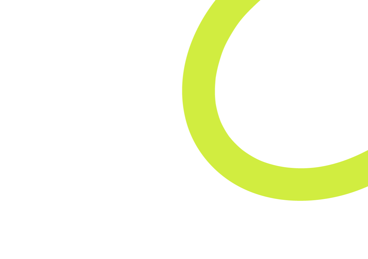 Close-up of a black background with a partial lime green circle and a stylized logo or text.