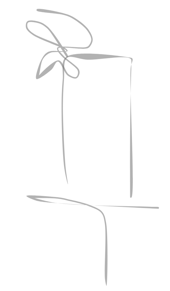 Minimalist line drawing of a tall glass with a single flower on a stem placed inside it.