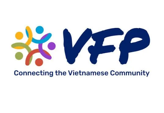 Logo with colorful abstract figures and the text 'VFP' and 'Connecting the Vietnamese Community'.