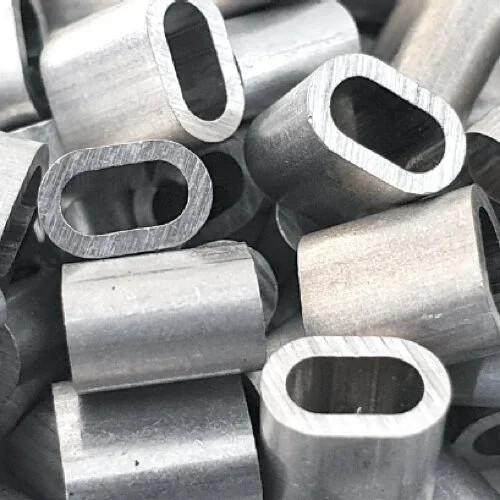 Aluminium wire rope clamp for securing industrial cable markers