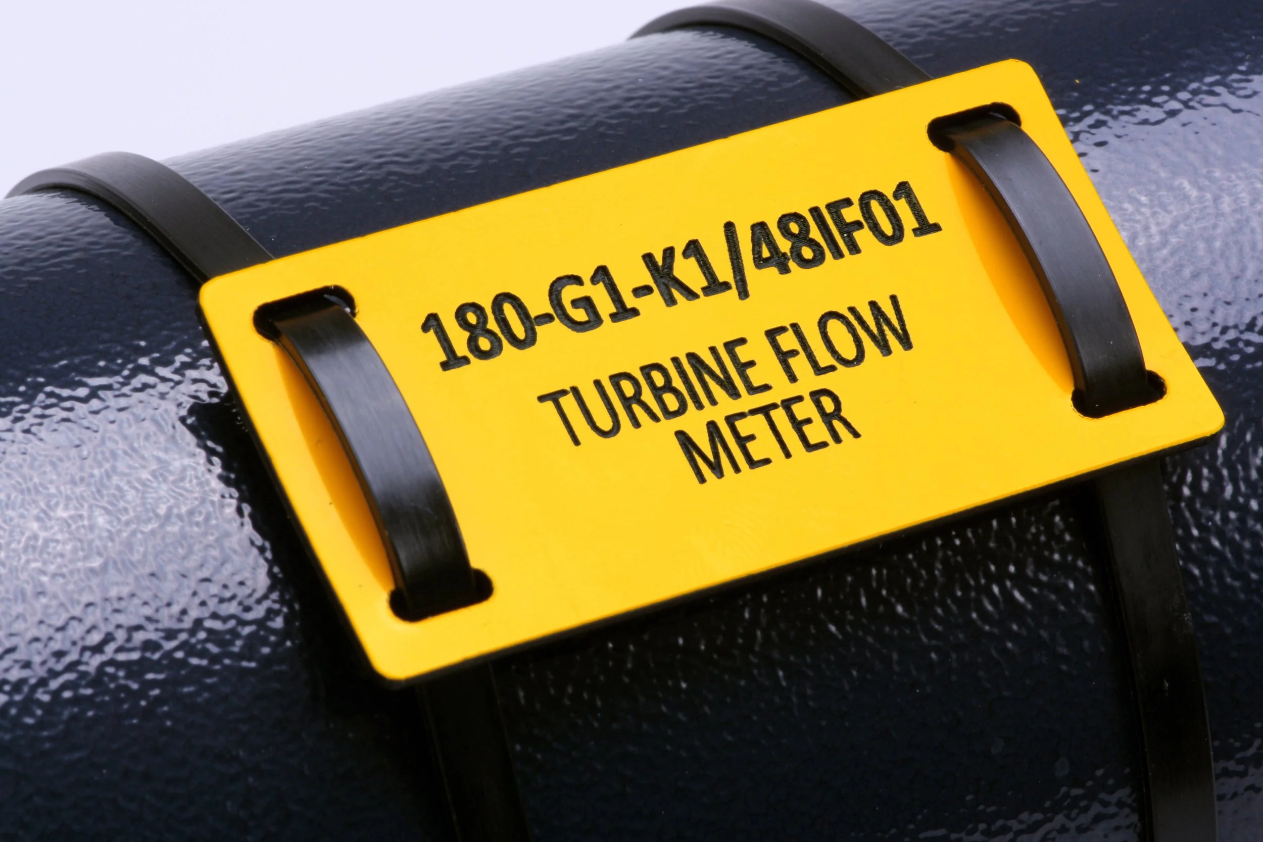 UV-resistant PMMA TAG marker with engraved text for industrial marking and identification