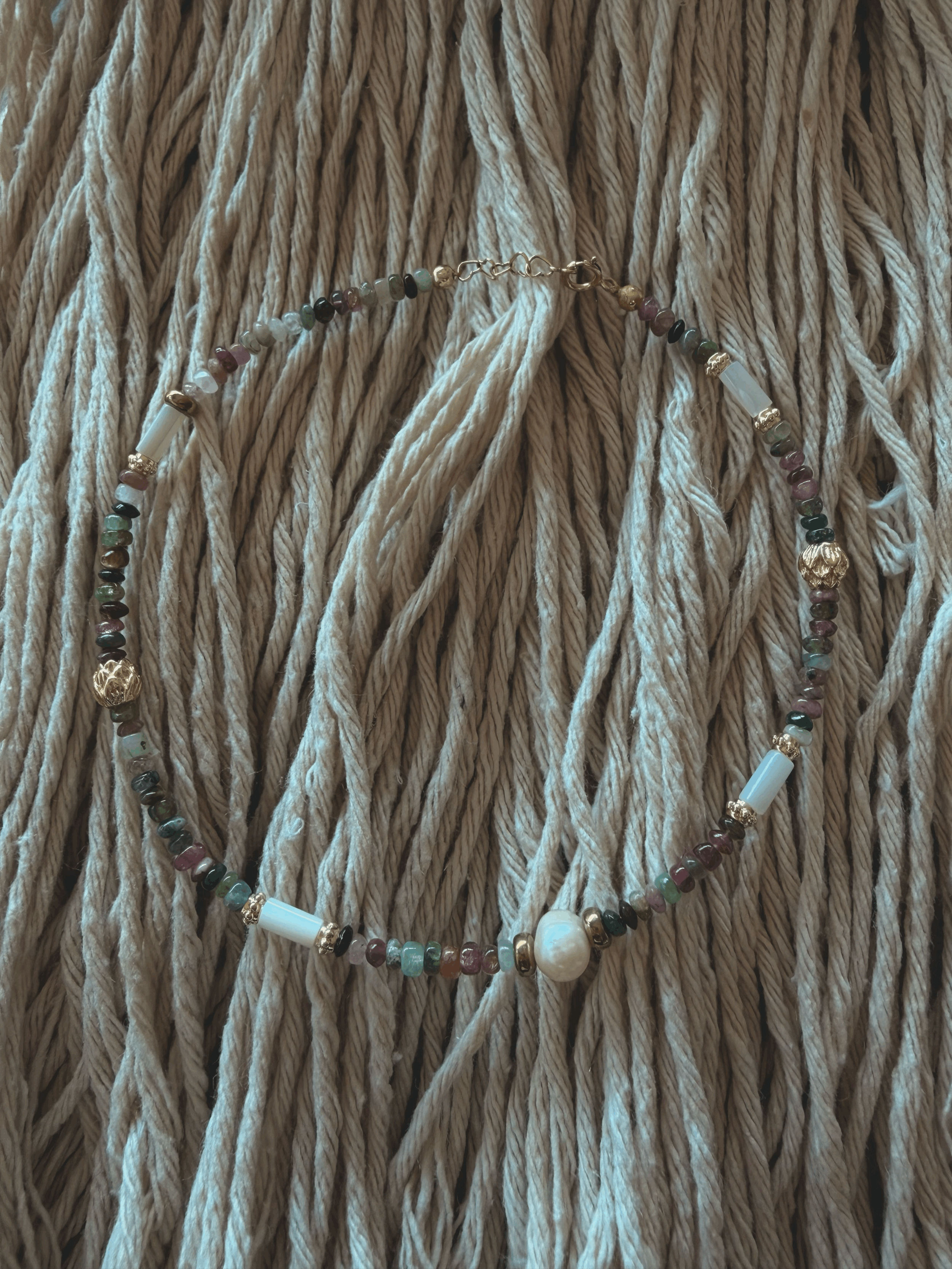 Midnight Tourmaline Treasure Anklet
