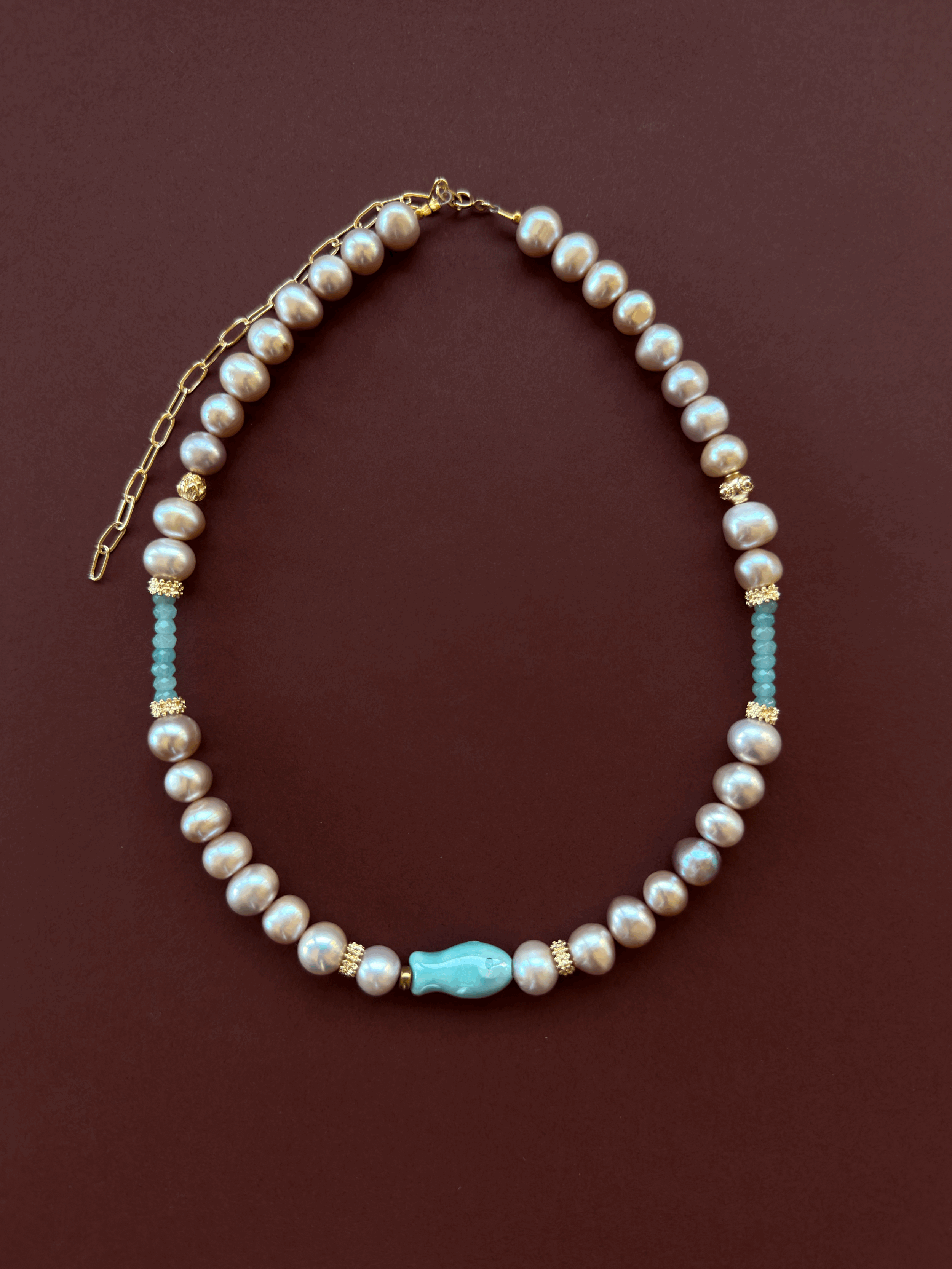 Pearls & Apatite Chocker Style Necklace
