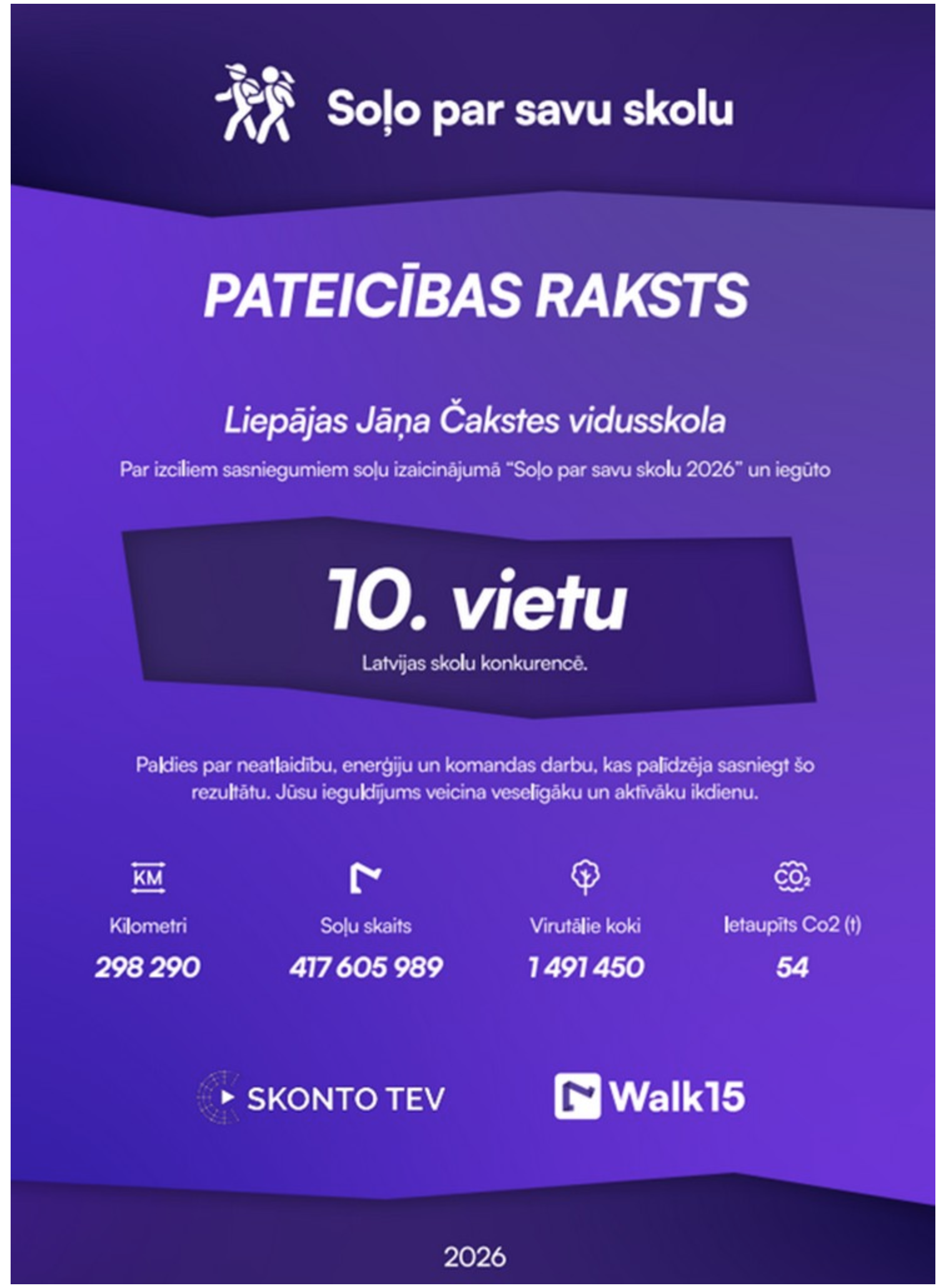 Soļo par savu skolu 2026