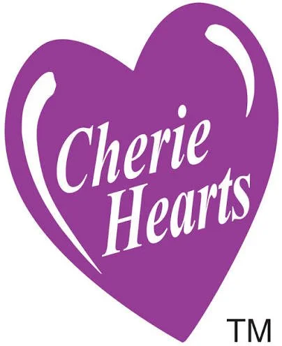 Purple heart with the text 'Cherie Hearts' inside