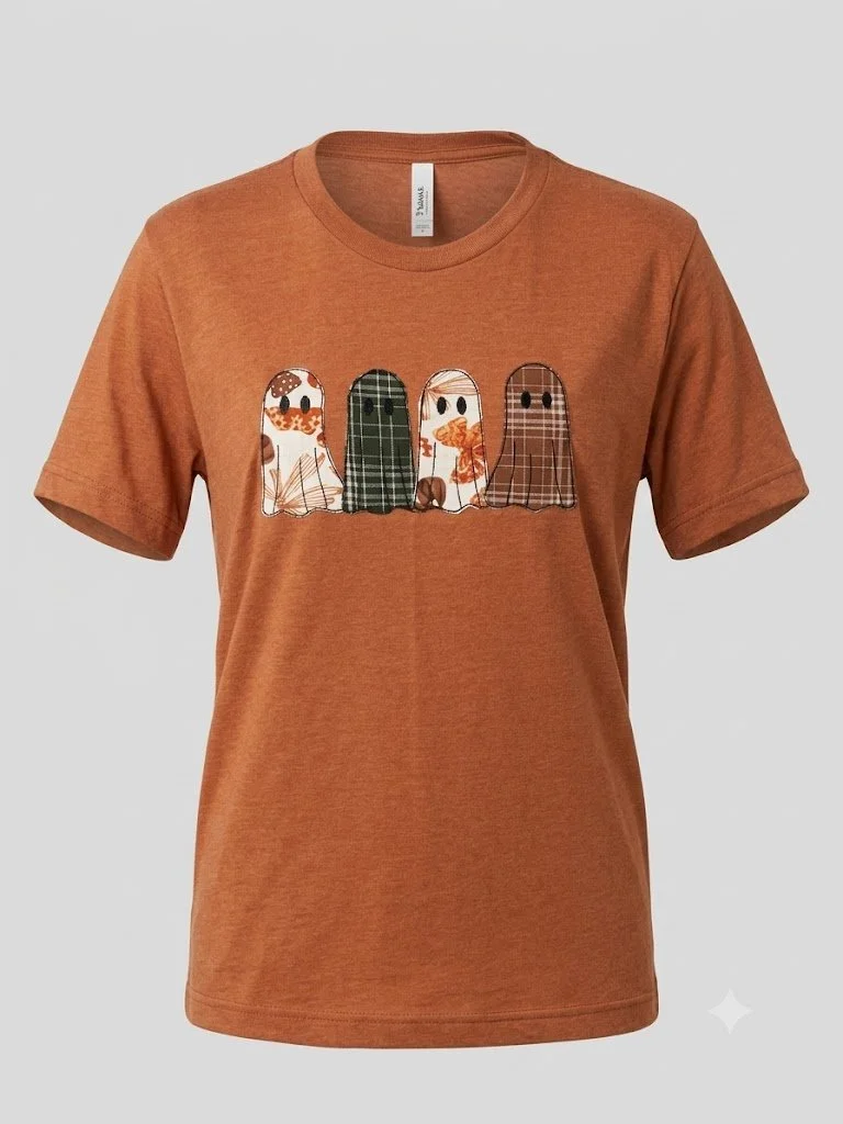 Raw Edge Ghost Applique T- Shirt