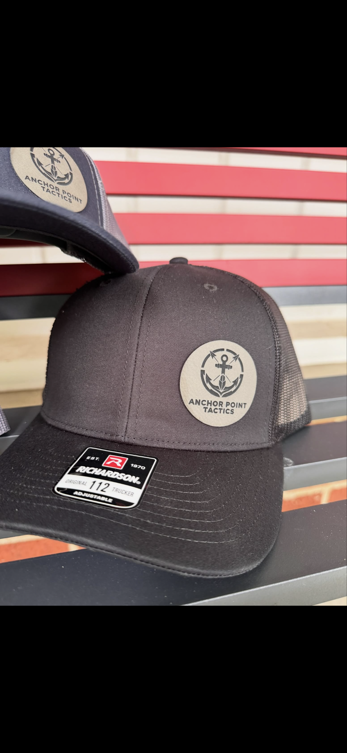 Black Snapback Hat with Gray Offset Logo - *Preorder*