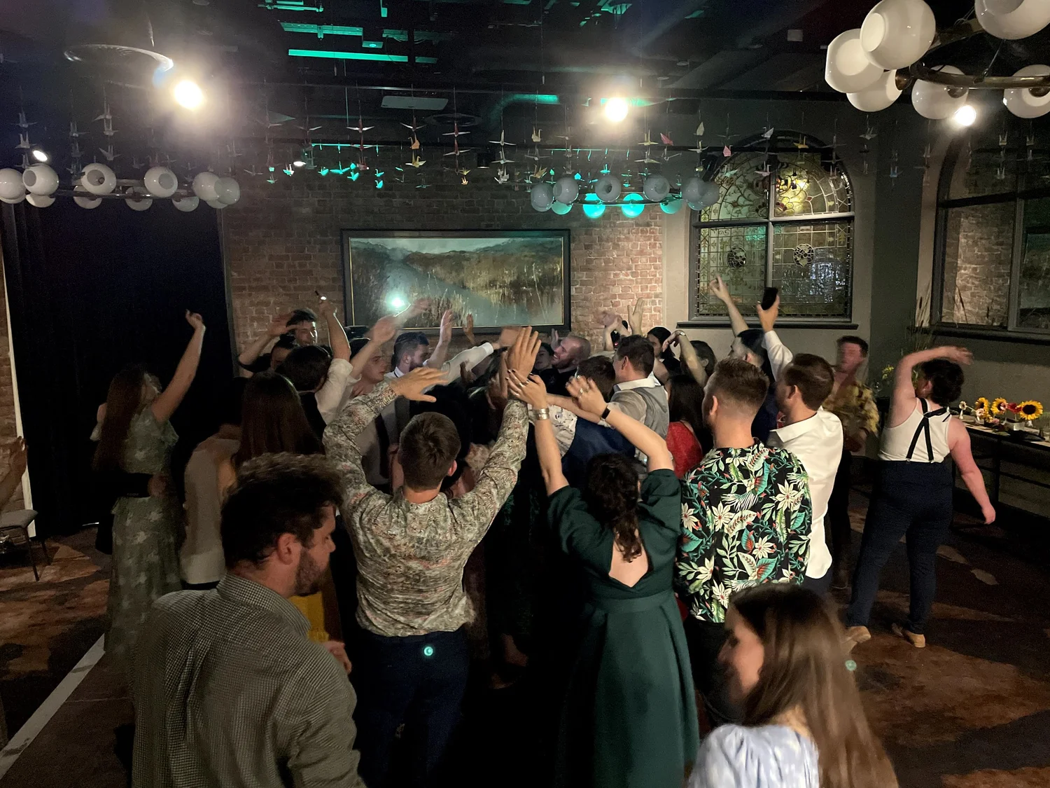 Packed wedding dance floor