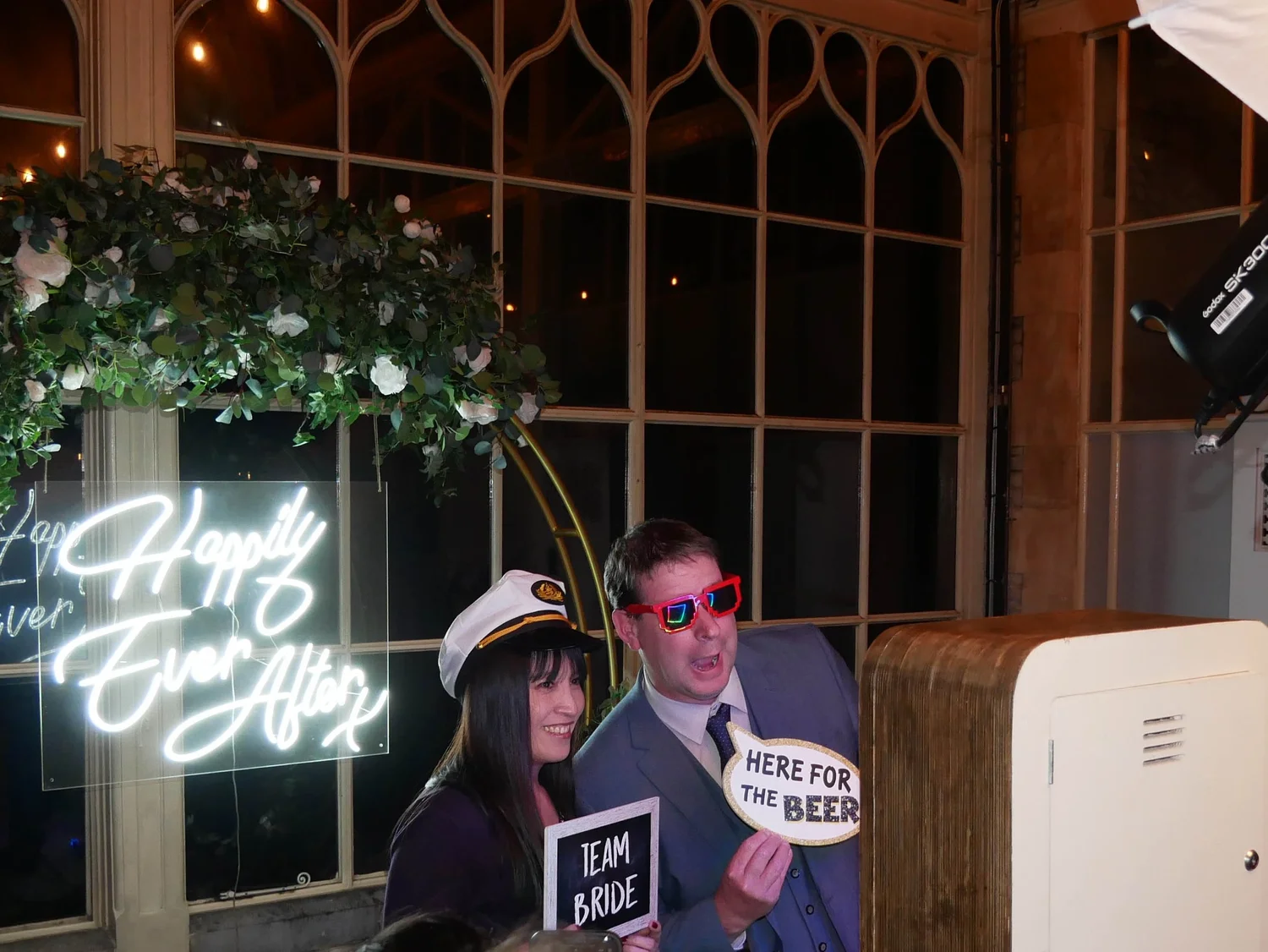 Wedding guests enjoying an evening reception with Gower DJ