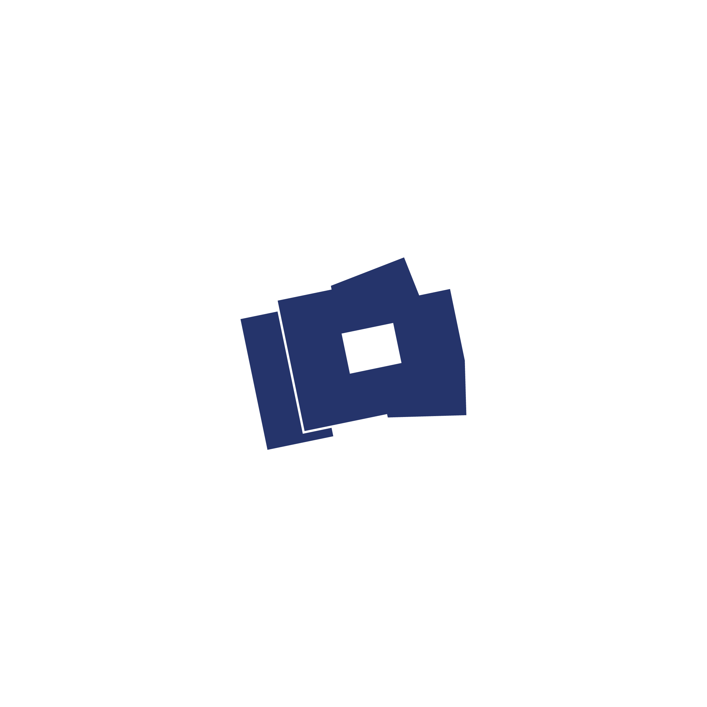 Dunkles abstraktes Design mit blauen geometrischen Formen auf schwarzem Hintergrund.