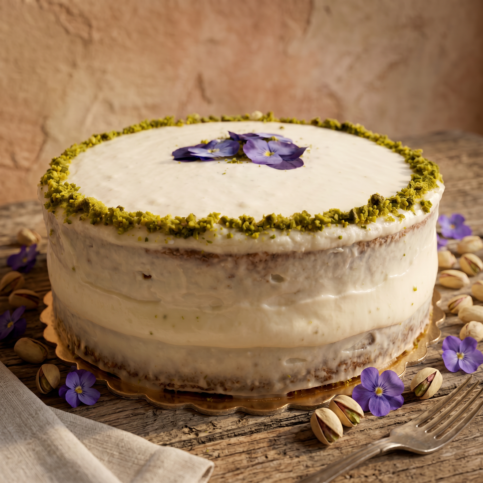 Zucchini, Lime & Pistachio Cake