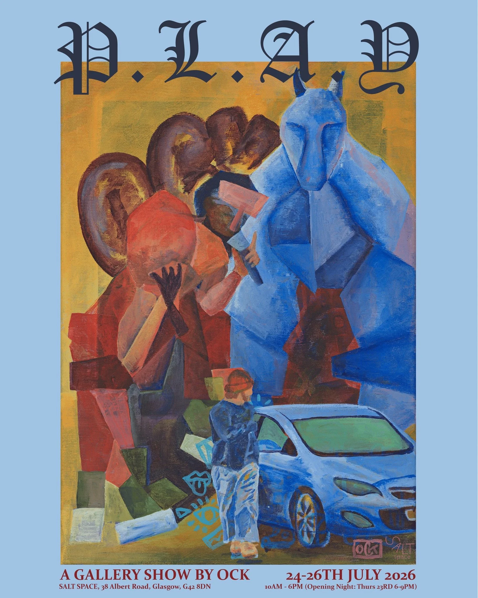 📣 SaltSpace is delighted to announce "P.L.A.Y" &ndash; an exhibition by OCK.

📆 Opening event: Thurs 23rd July, 6-9pm
📆 Continues on: Fri 24th to Sun 26th July, 10am-5pm

📍 SaltSpace Gallery: 38 Albert Road, Glasgow, G42 8DN

EXHIBITION