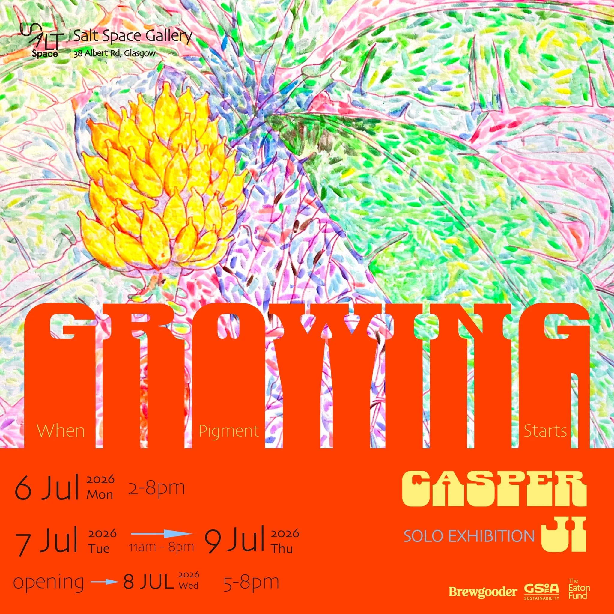 📣 SaltSpace is delighted to announce "When Pigments Start Growing" &ndash; an exhibition by Casper Ho-Ying Ji.

📆 Exhibition dates: Mon 6th July, 2-8pm, Tues 7th to Thurs 9th July, 11am-8pm
📆 Opening reception: Wed 8th July, 5-8pm

📍 Sa
