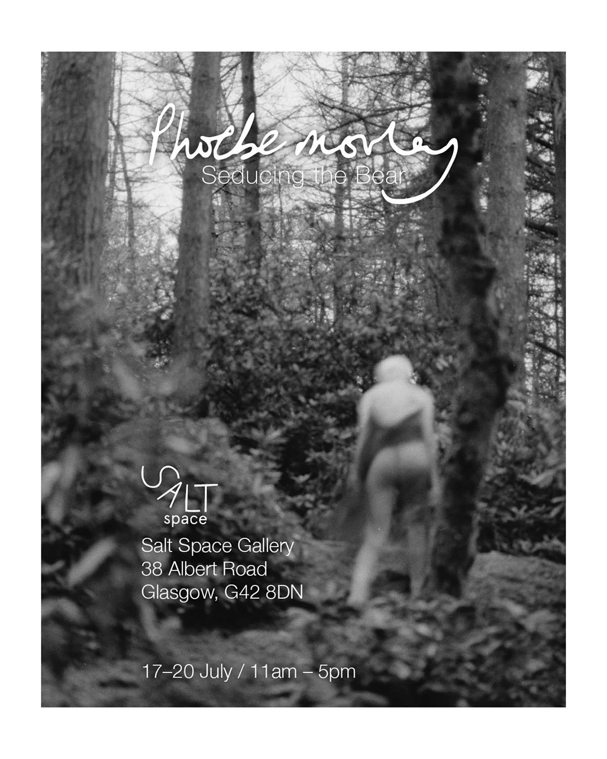 📣 SaltSpace is delighted to announce "Seducing the Bear" &ndash; an exhibition by Phoebe Morley.

📆 Opening event: Thurs 16 July, 6-9pm
📆 Continues on: Fri 17-Mon 20 July, 11am-5pm

📍 SaltSpace Gallery: 38 Albert Road, Glasgow, G42 8DN
