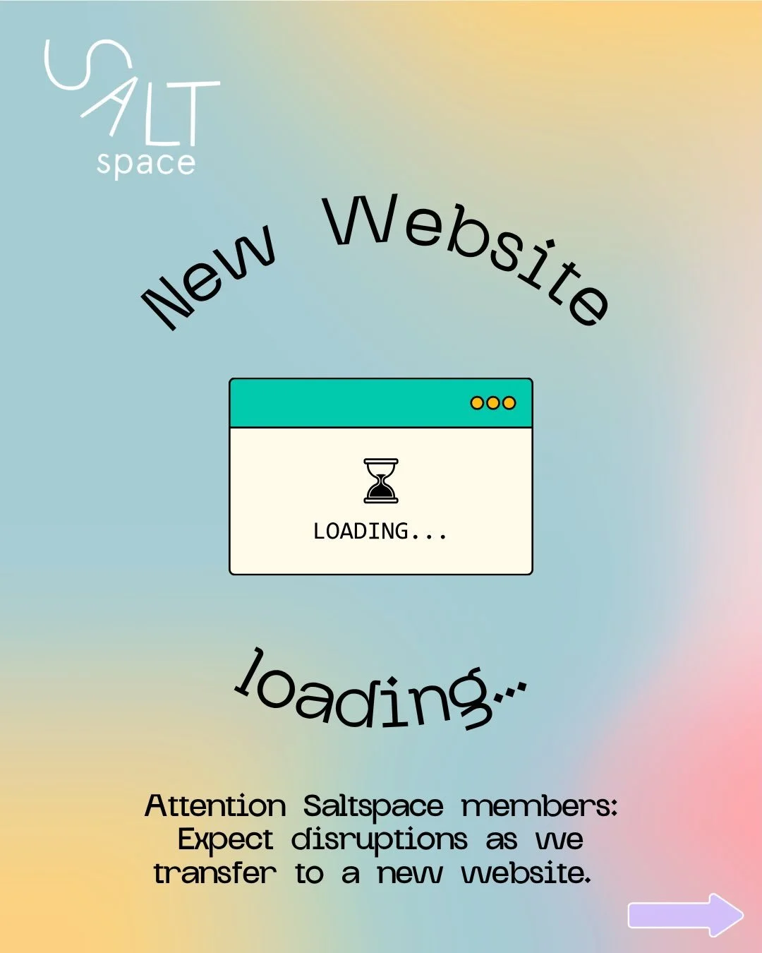Attention Saltspace members! 

We&rsquo;re making a new website! Whilst we transfer our domain, our current site and membership payment platform will be unavailable, for a period between 3-14 days. 📆 

If you want to purchase or renew a membership d