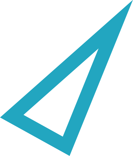 Blue triangular ruler or geometric tool on a black background.